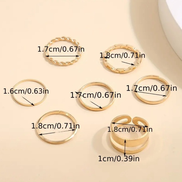 Jewelry | New 7 Piece Ring Set Stackable | Poshmark